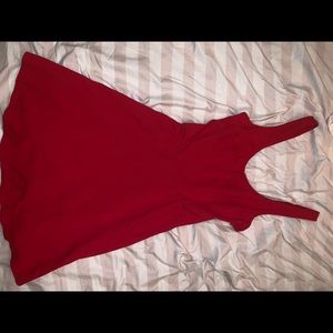 CHERRY RED FIT & FLARE DRESS